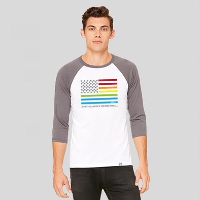 USA Rainbow Baseball T-Shirt
